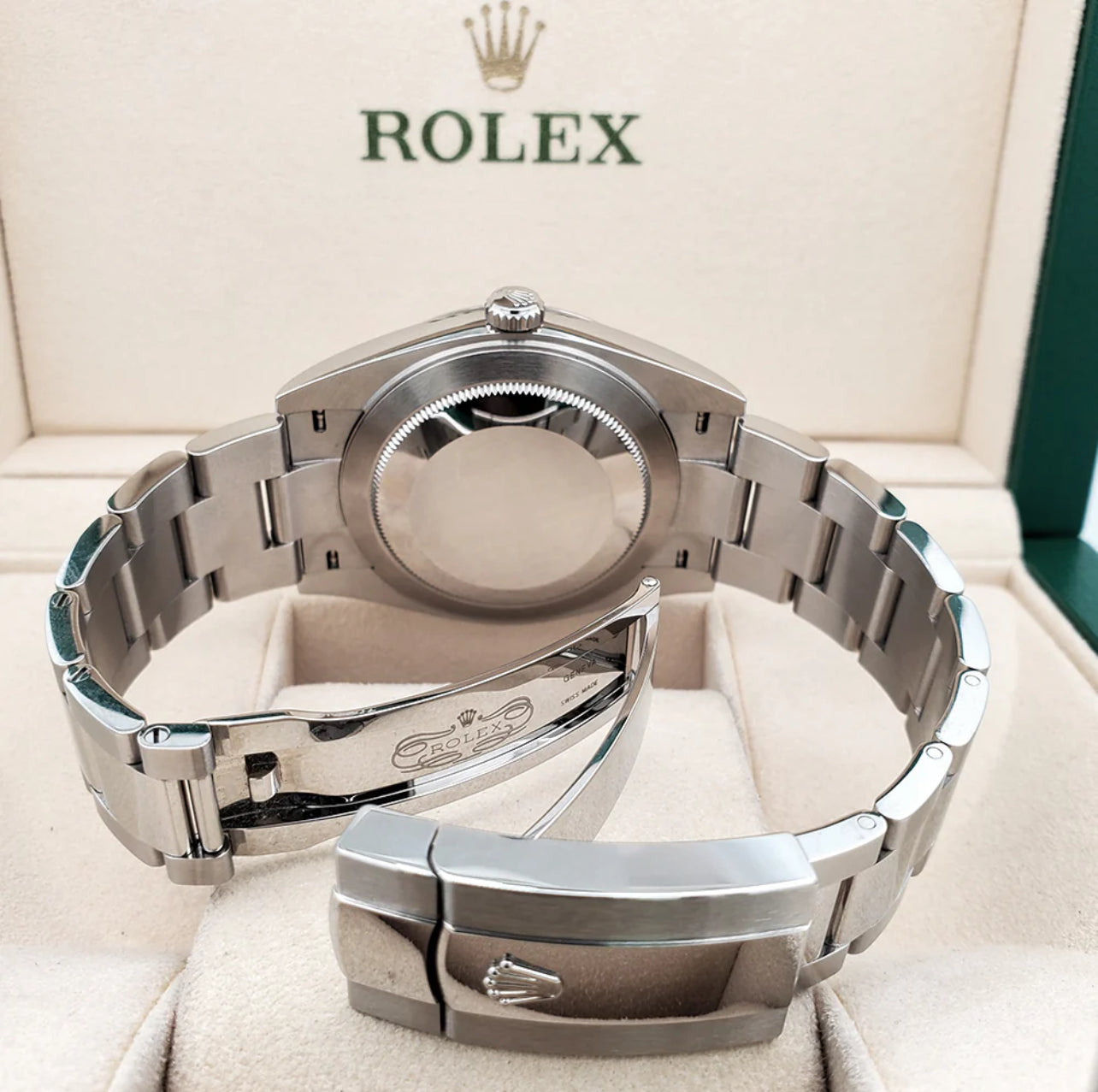 ROLEX DATEJUST SILVER WHITE GOLD FLUTED BEZEL 2023