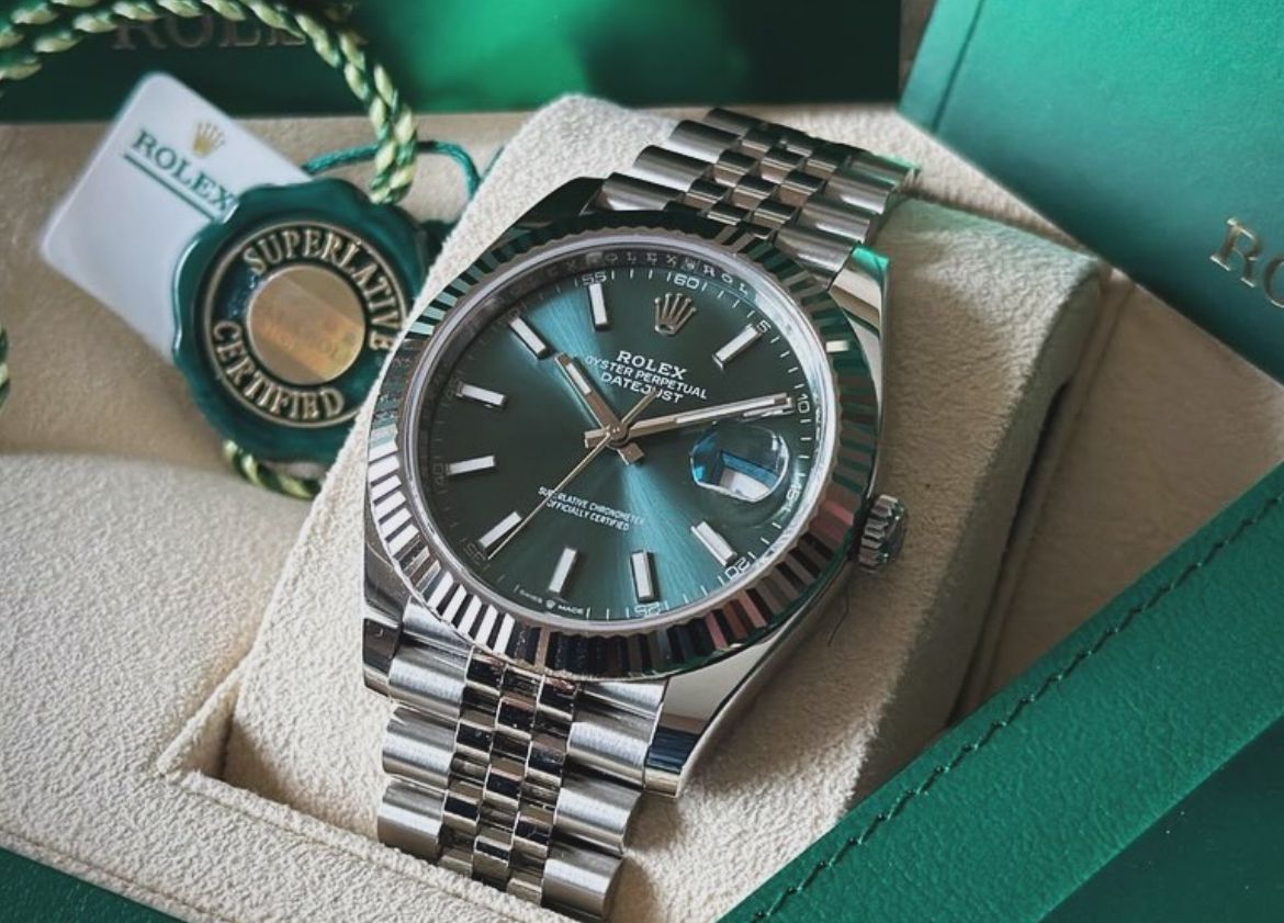 ROLEX DATEJUST JUBILÉE MINT GREEN ZIGRINATO