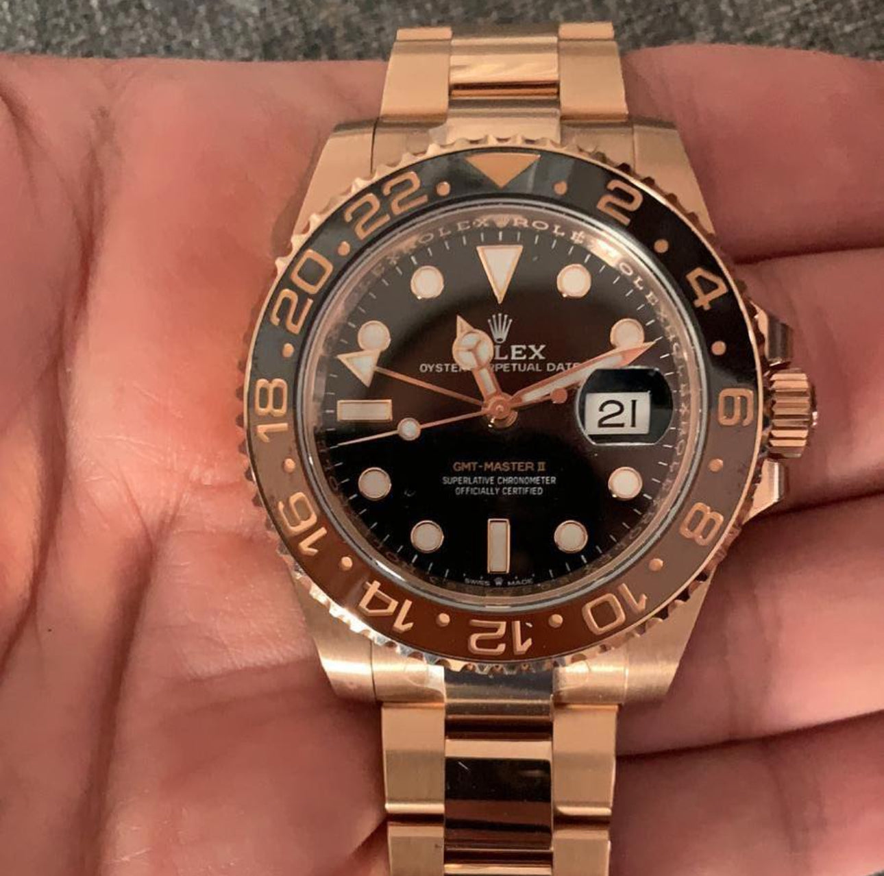 ROLEX GMT MASTER II "ROOT-BEER" ROSE'