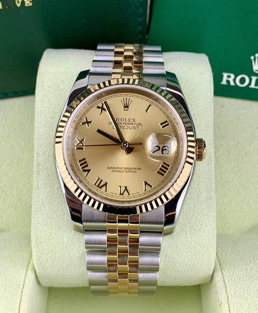 ROLEX DATEJUST JUBILÈE CHAMPAGNE ROMAN