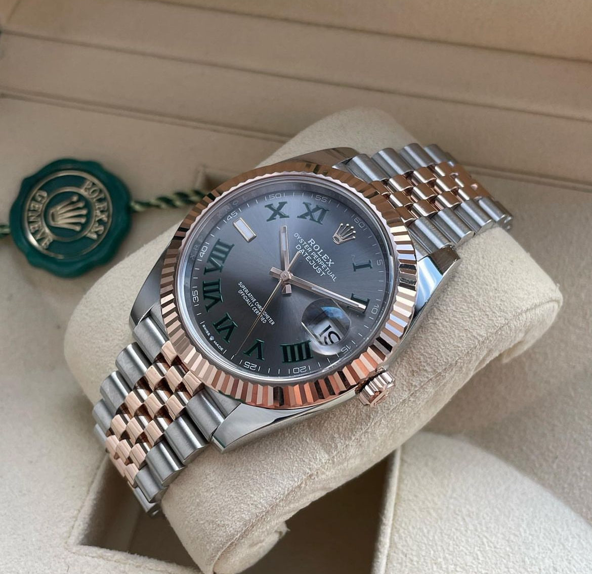 ROLEX DATEJUST JUBILEE WIMBLEDON ROSE'