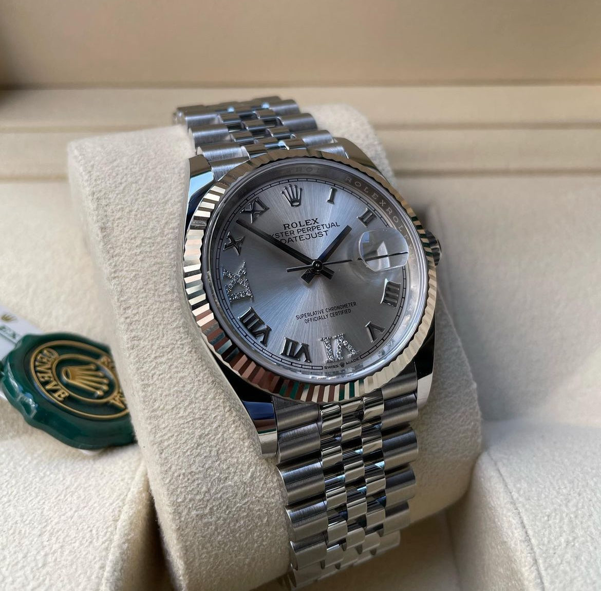 ROLEX DATEJUST JUBILEE SILVER DIAL ROMAN