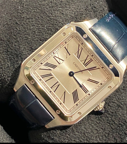 CARTIER SANTOS DUMONT IN PELLE BLUE