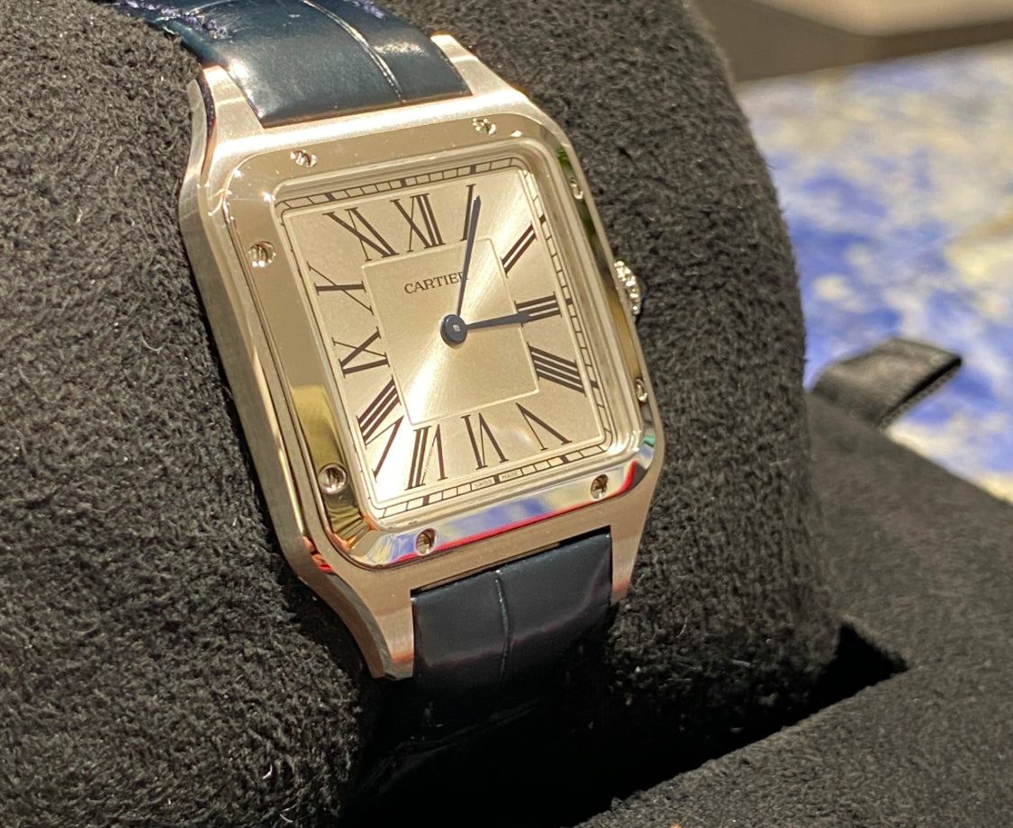 CARTIER SANTOS DUMONT IN PELLE BLUE